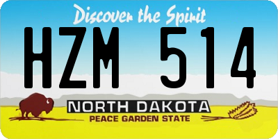ND license plate HZM514