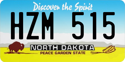 ND license plate HZM515