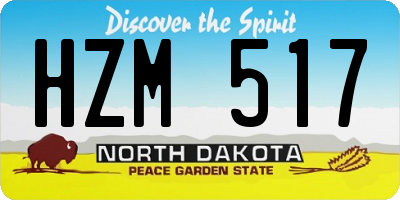 ND license plate HZM517