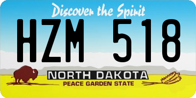 ND license plate HZM518