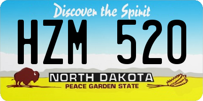 ND license plate HZM520