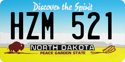 ND license plate HZM521