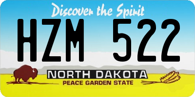 ND license plate HZM522