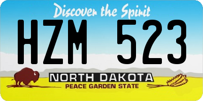 ND license plate HZM523