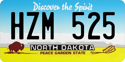 ND license plate HZM525