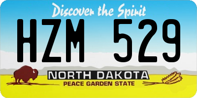ND license plate HZM529