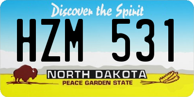 ND license plate HZM531