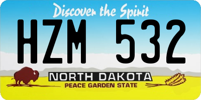ND license plate HZM532