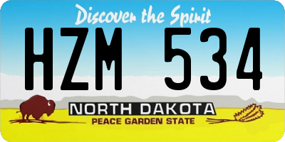 ND license plate HZM534