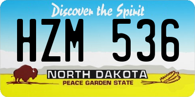 ND license plate HZM536