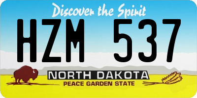 ND license plate HZM537