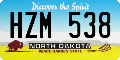 ND license plate HZM538