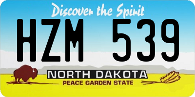 ND license plate HZM539