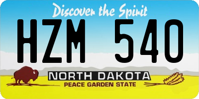 ND license plate HZM540