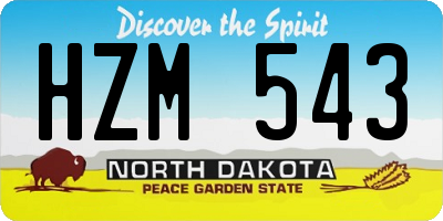 ND license plate HZM543