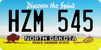 ND license plate HZM545