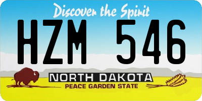 ND license plate HZM546