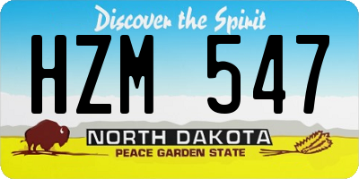 ND license plate HZM547