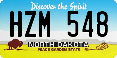 ND license plate HZM548