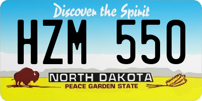ND license plate HZM550