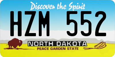 ND license plate HZM552