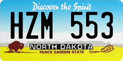 ND license plate HZM553