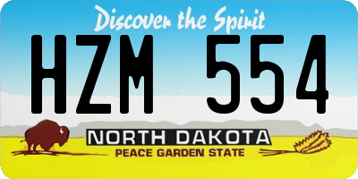 ND license plate HZM554