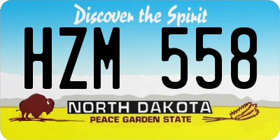 ND license plate HZM558