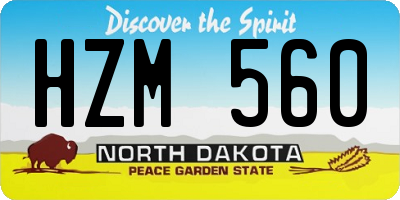 ND license plate HZM560