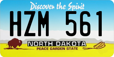 ND license plate HZM561