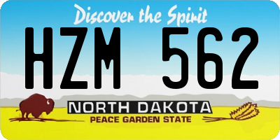 ND license plate HZM562