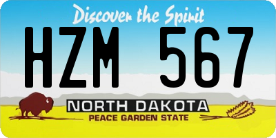 ND license plate HZM567