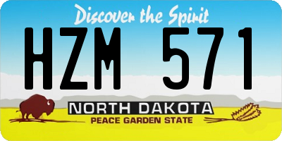 ND license plate HZM571