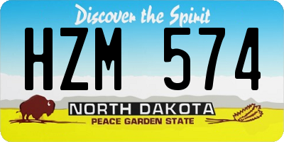 ND license plate HZM574