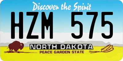 ND license plate HZM575