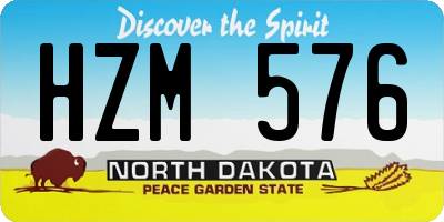 ND license plate HZM576