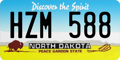 ND license plate HZM588