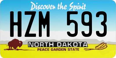 ND license plate HZM593