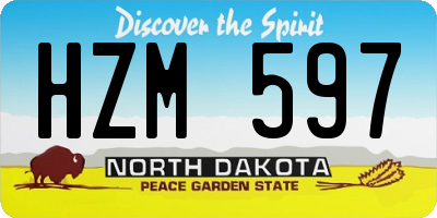 ND license plate HZM597