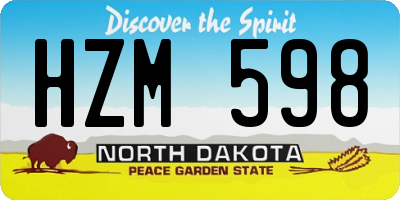 ND license plate HZM598