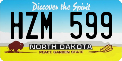 ND license plate HZM599