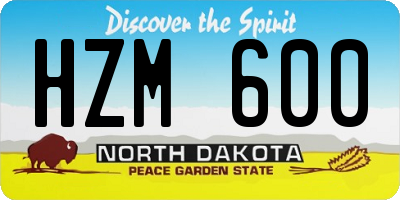 ND license plate HZM600
