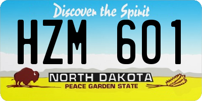 ND license plate HZM601