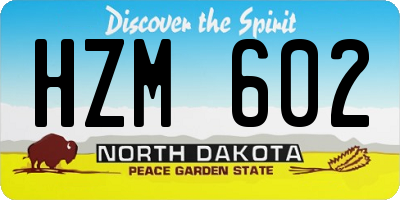 ND license plate HZM602
