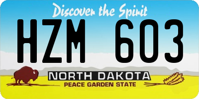 ND license plate HZM603