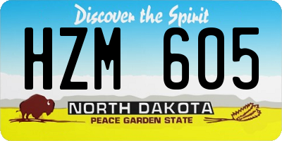 ND license plate HZM605