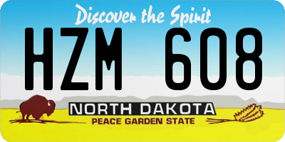 ND license plate HZM608