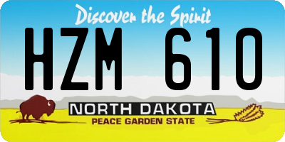ND license plate HZM610