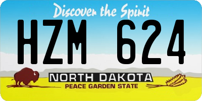 ND license plate HZM624