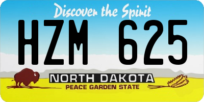 ND license plate HZM625